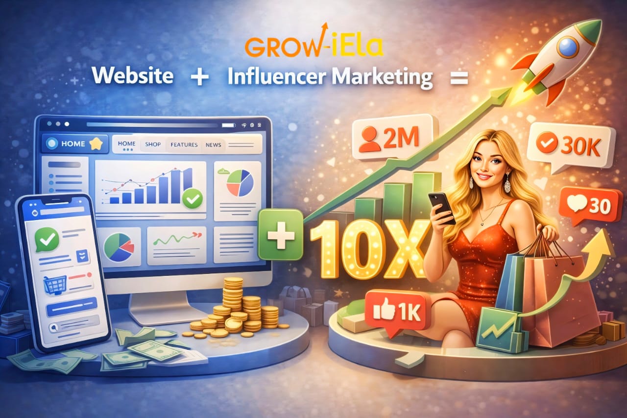 Website + Influencer Marketing = 10X Sales System | Growiela
